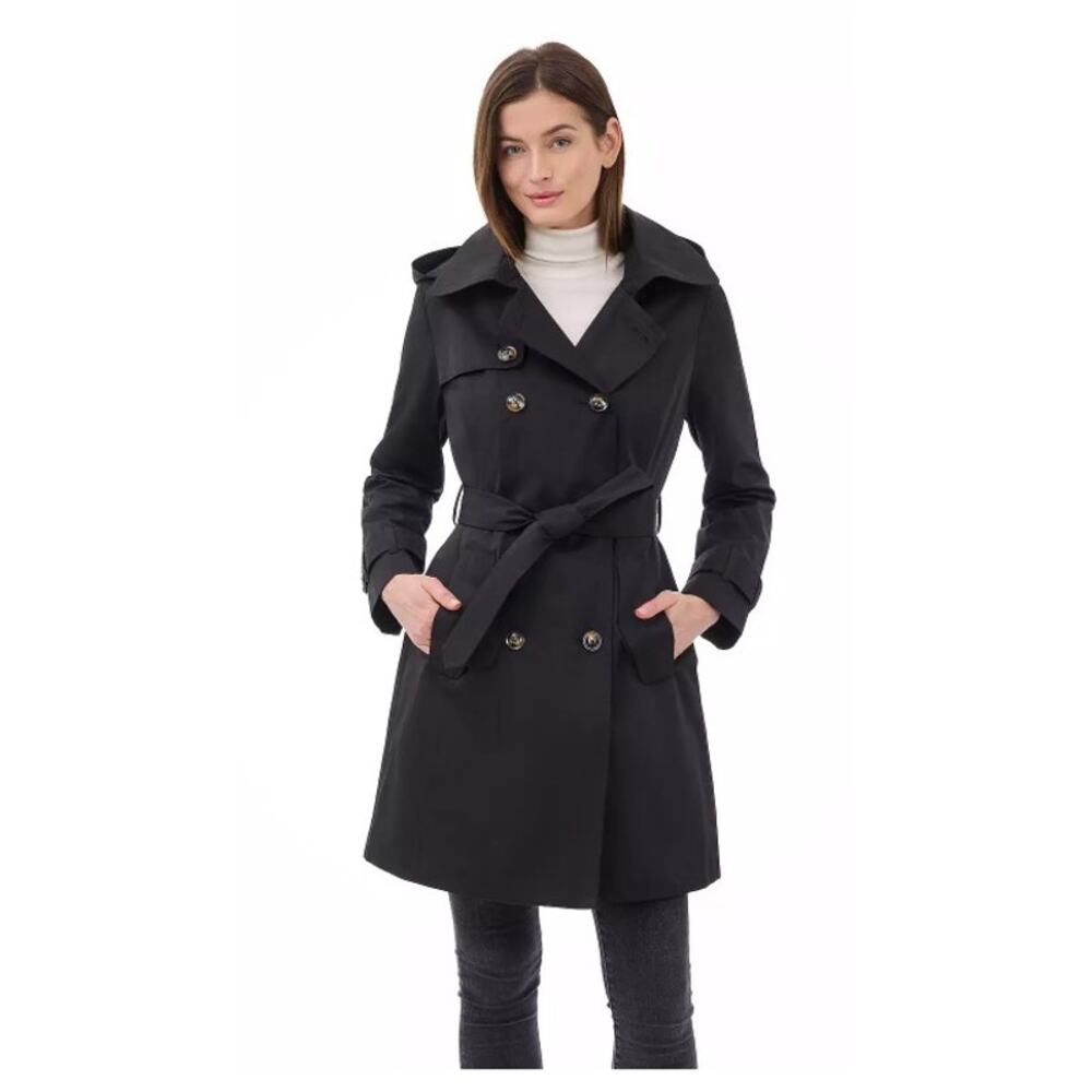Women's London Fog Hooded Water-Resistant Raincoat - PM
